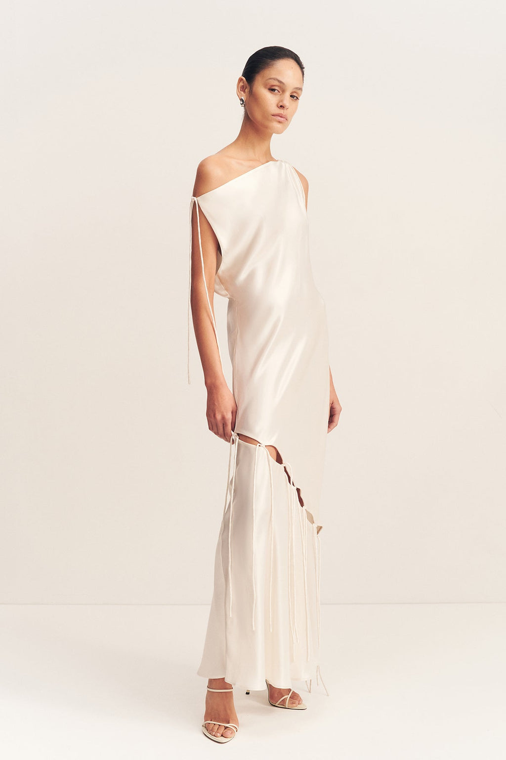 SAVANNA TIE MAXI DRESS - IVORY