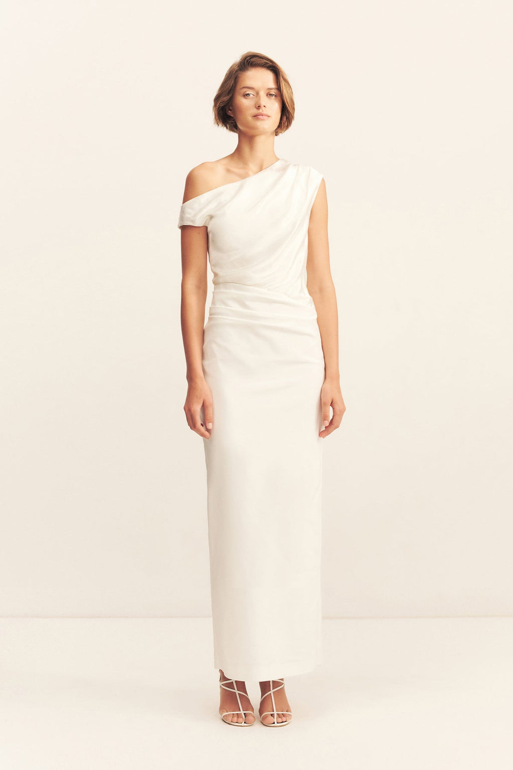 LUMINA CONTRAST DRAPED MAXI DRESS