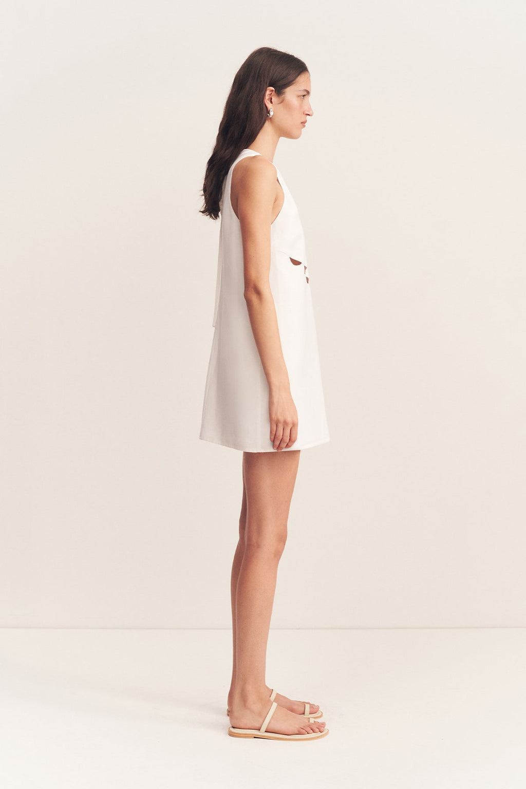 BIRDIE SCALLOP MINI DRESS - IVORY