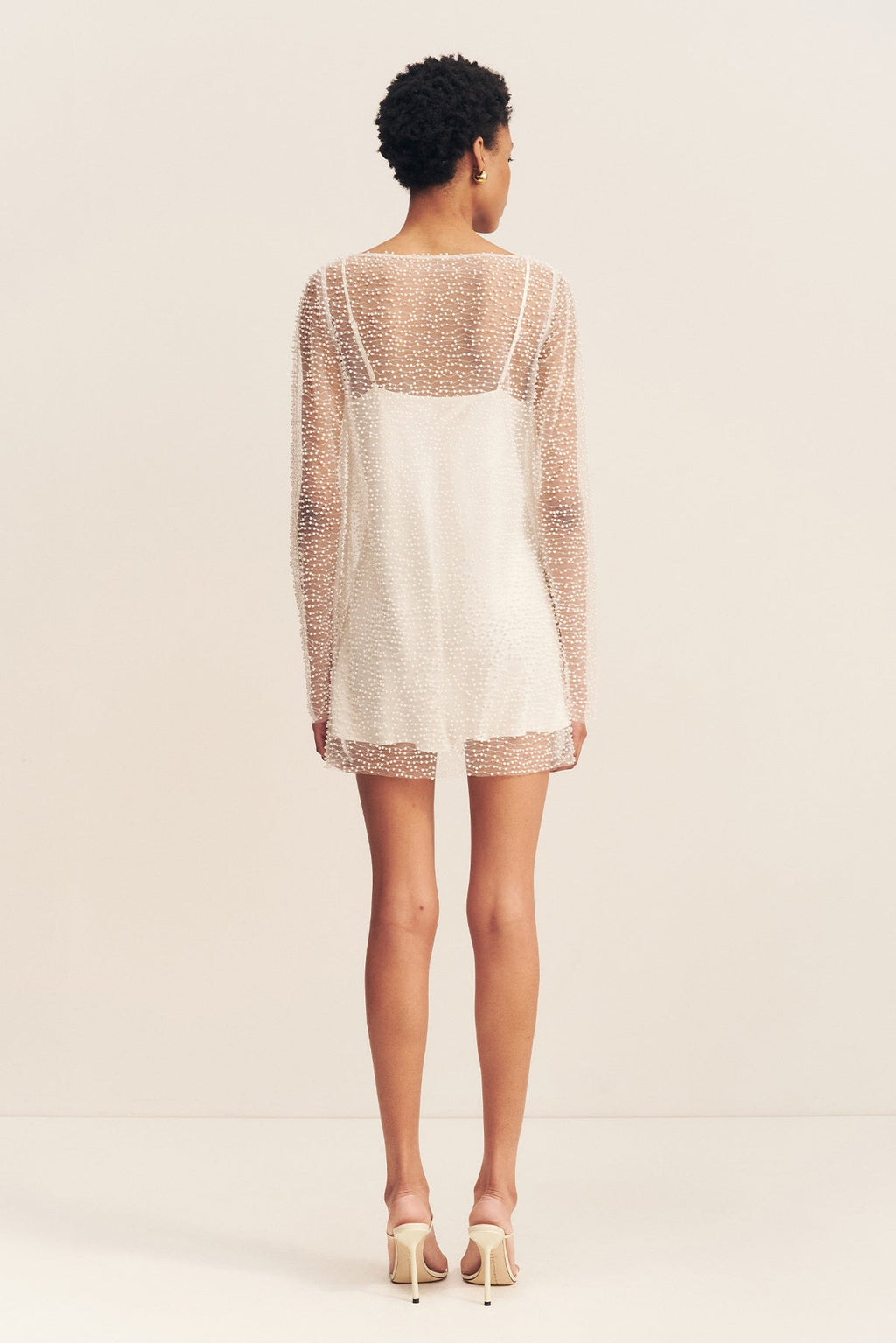 IRIDESCENT LONG SLEEVE MINI DRESS