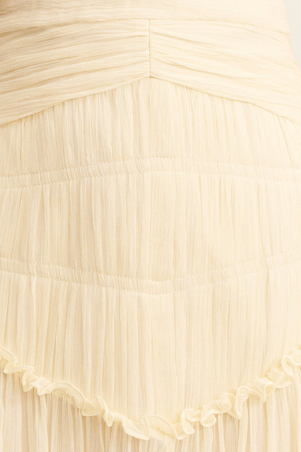 CLEMENCE HIGH NECK MIDI DRESS - CREAM