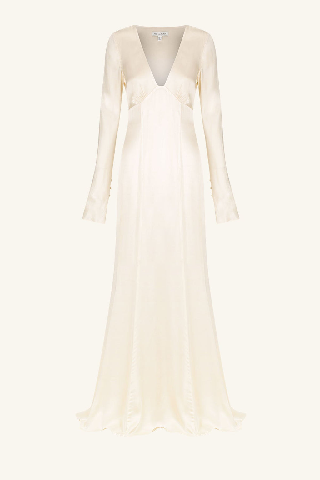 LA LUNE PLUNGED PANELLED MAXI DRESS - CREAM