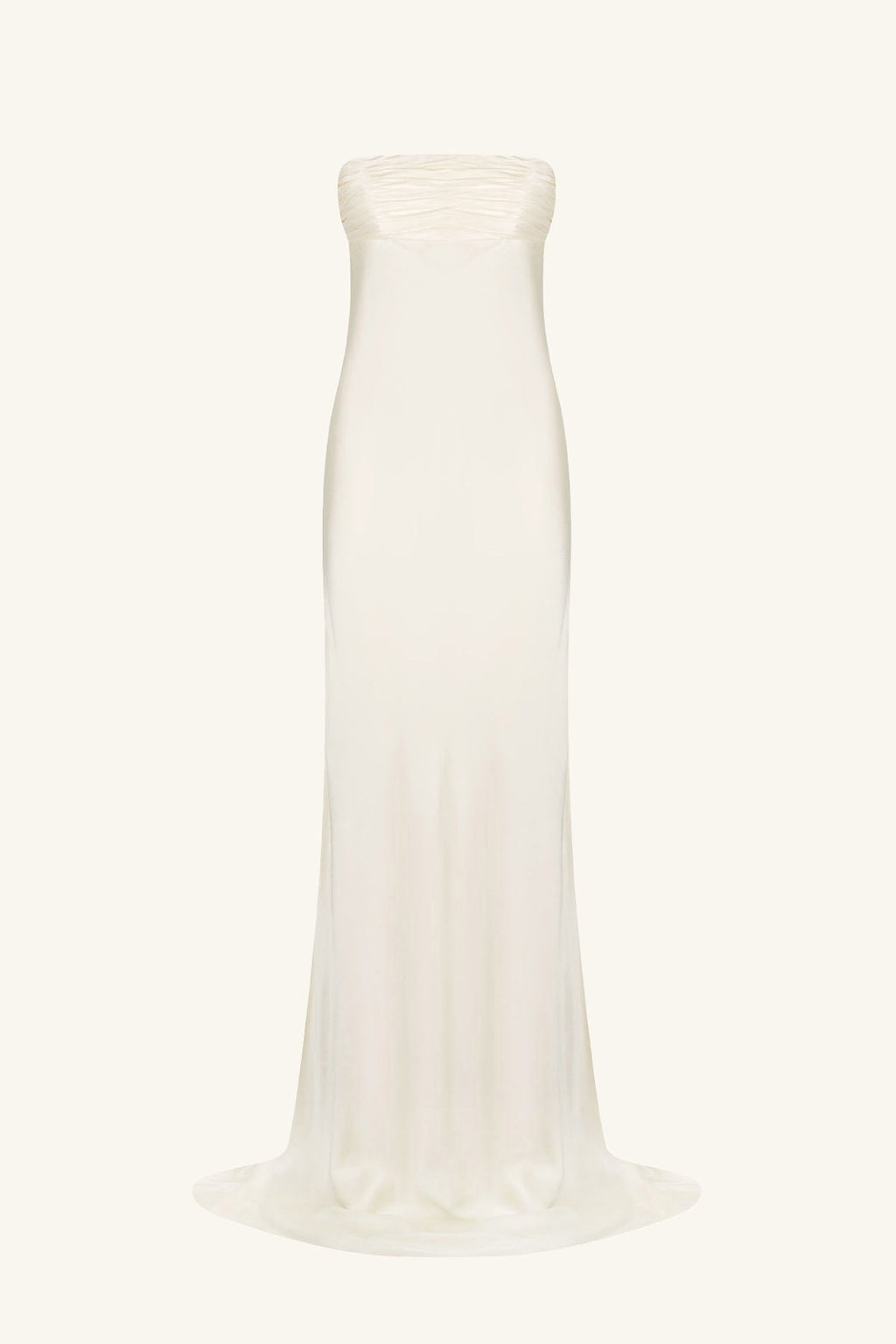 LA LUNE STRAPLESS RUCHED BODICE MAXI DRESS - CREAM