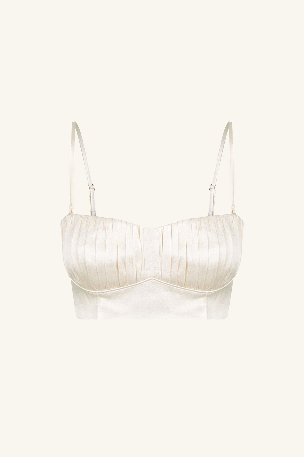 LA LUNE CORDED RUCHED BRALETTE - CREAM