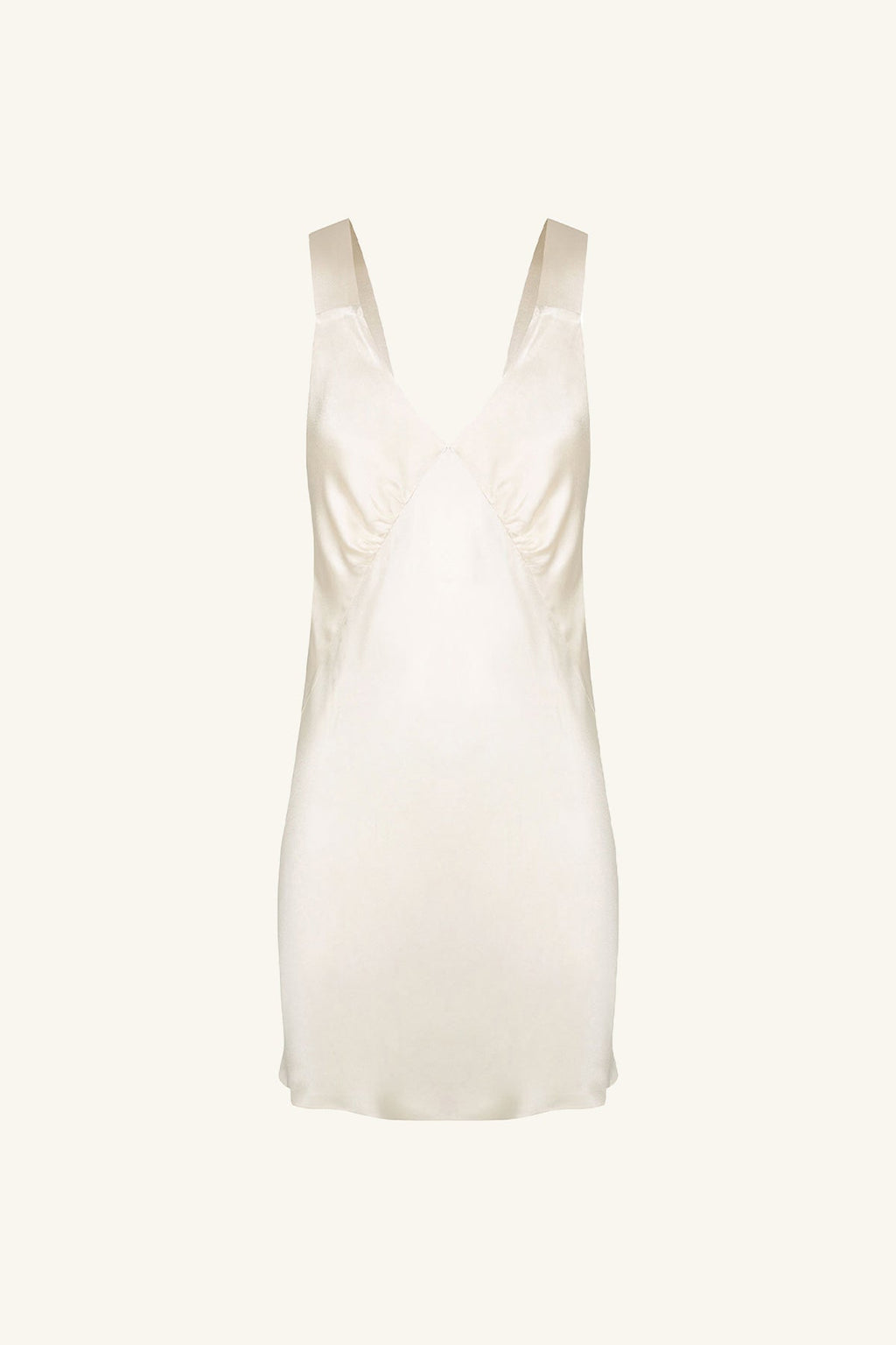 LA LUNE PLUNGED SLIP DRESS - CREAM