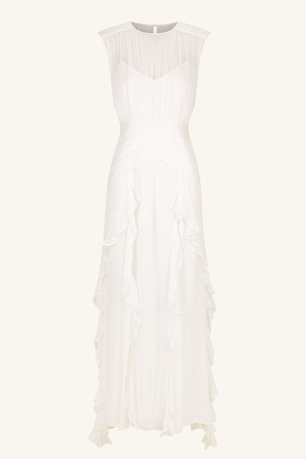 MARGOT ROUND NECK SLEEVELESS MAXI DRESS - IVORY