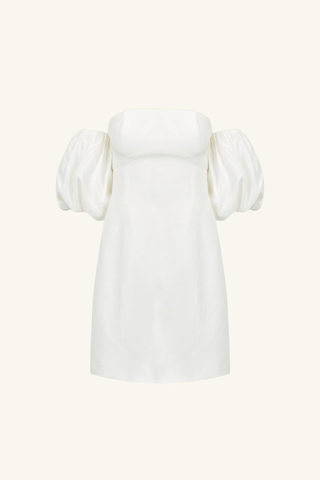 LA LUNE OTTO PUFF SLEEVE CONTOUR MINI DRESS - IVORY