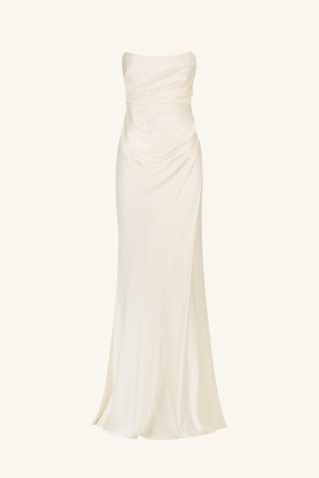 LA LUNE CUMULUS SILK STRAPLESS CORSET GOWN - IVORY