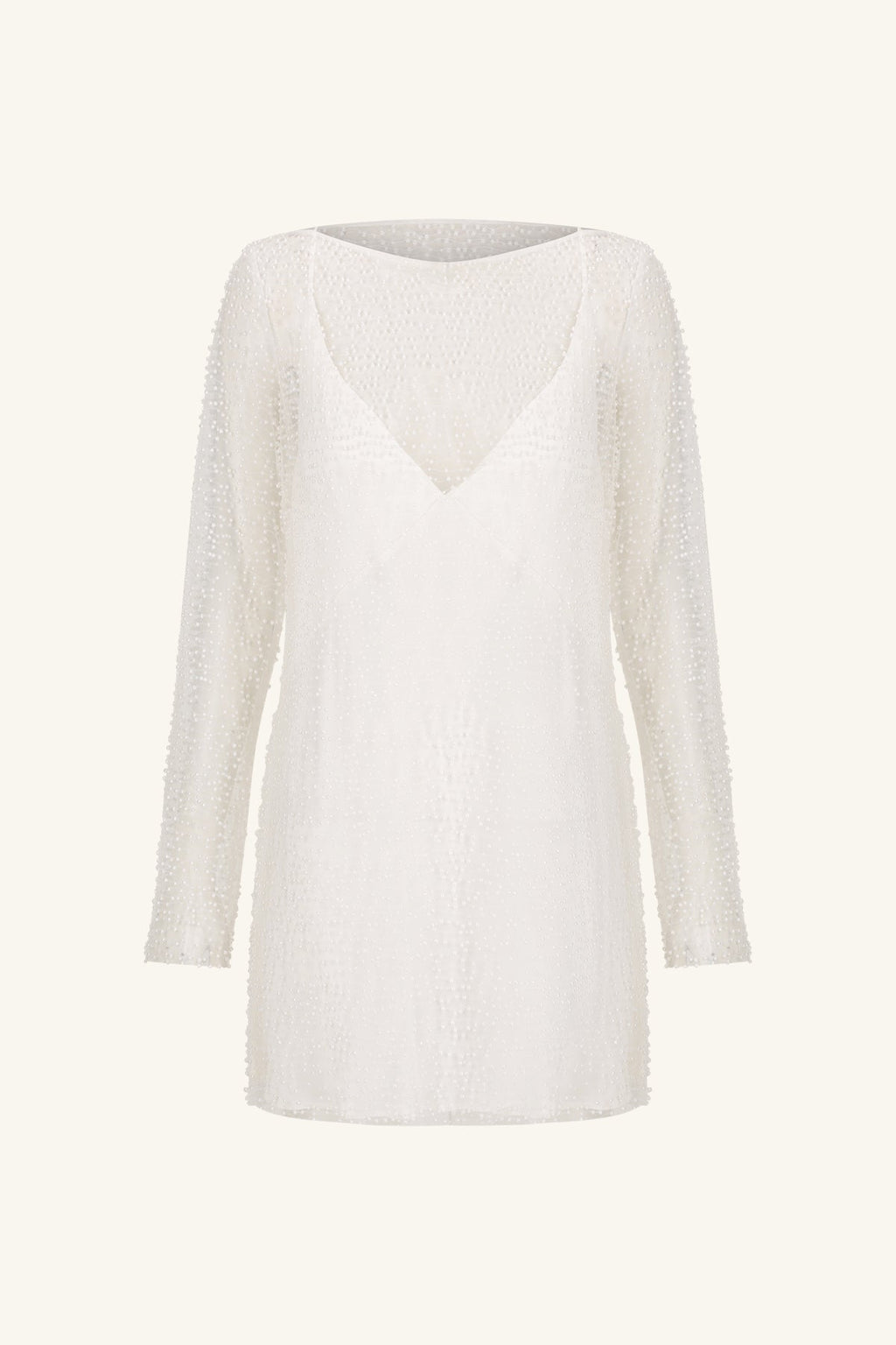 IRIDESCENT LONG SLEEVE MINI DRESS