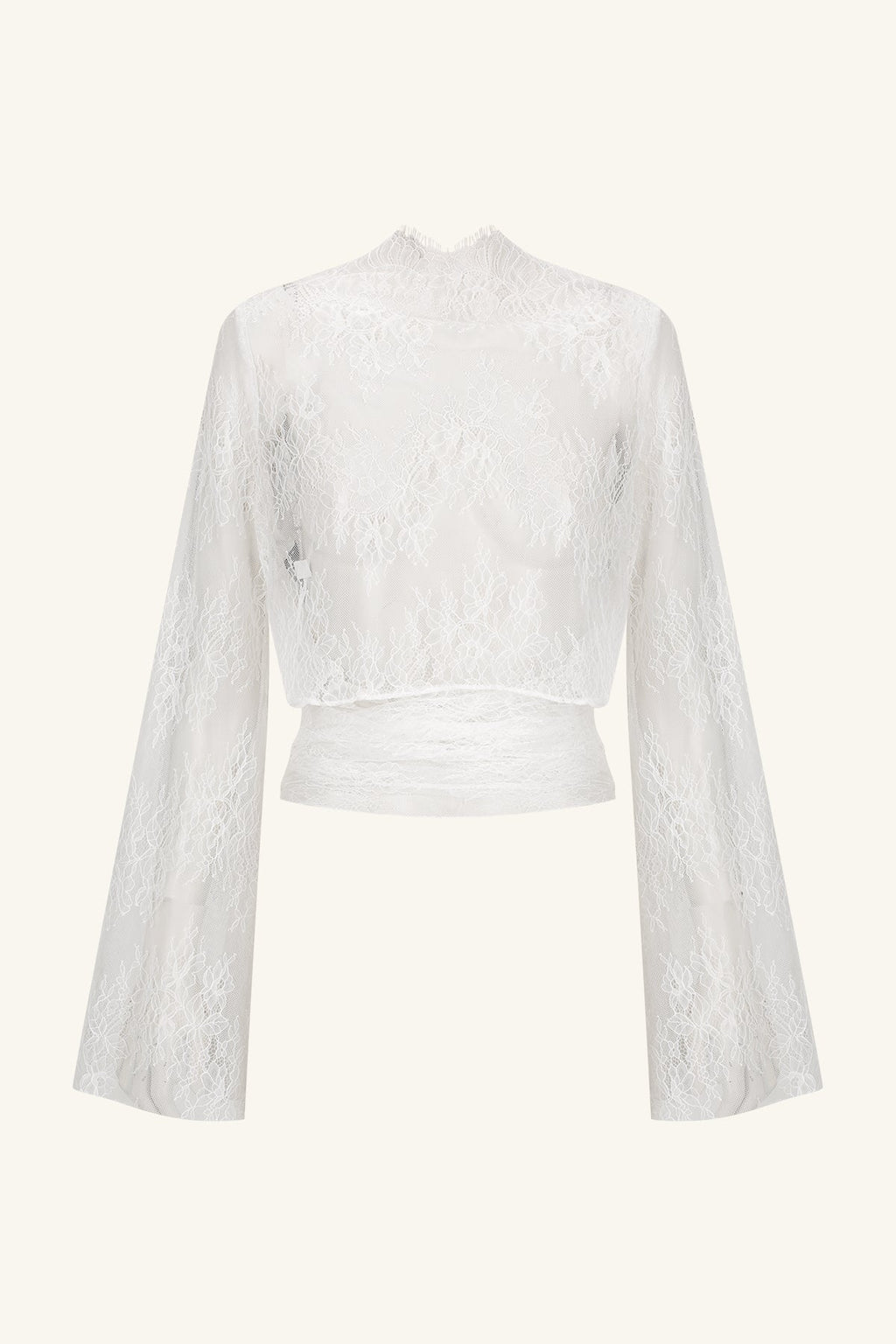 LAMBENT LACE LONG SLEEVE TIE TOP