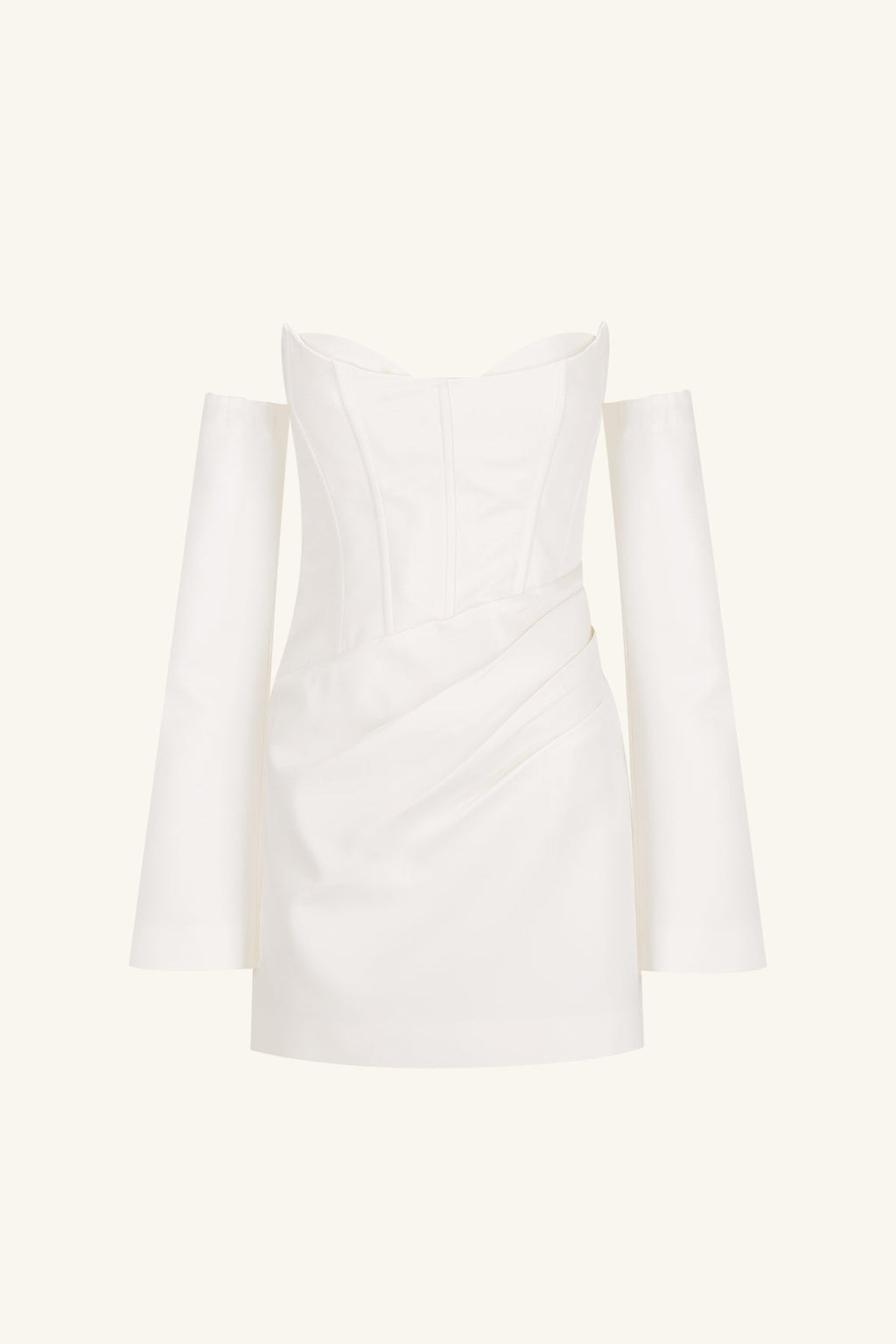 OAKLEY STRAPLESS DRAPED MINI DRESS - IVORY