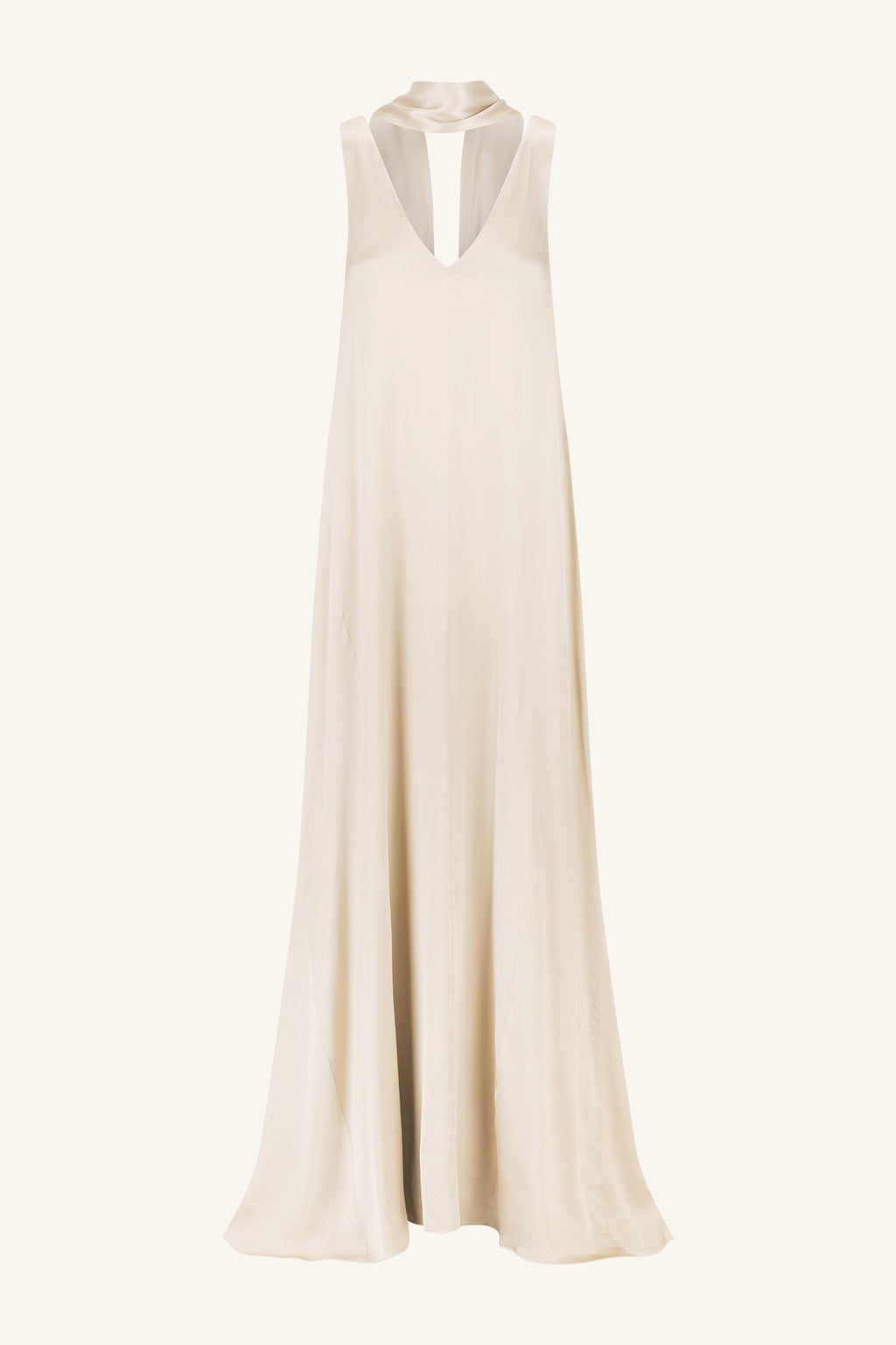 LA LUNE SCARF PANELLED MAXI DRESS - CREAM