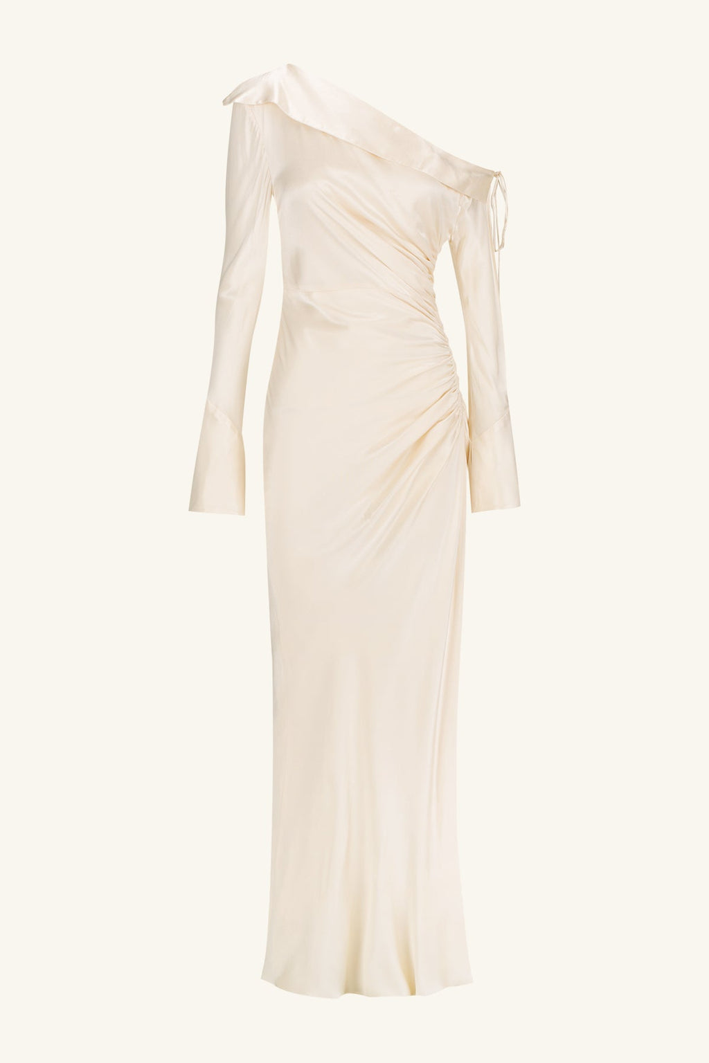 LA LUNE LONG SLEEVE GATHERED MAXI DRESS - CREAM